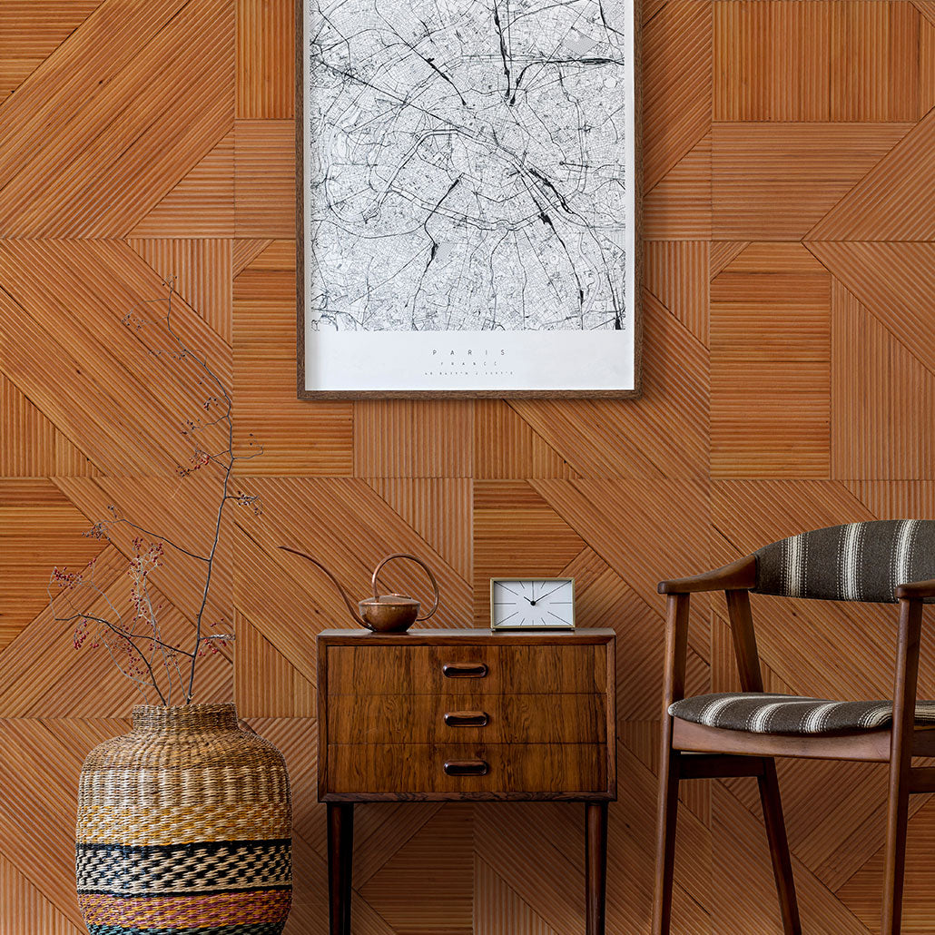 Wood Mosaic Panel | Xilan Wood Tile | 15.75×15.75”