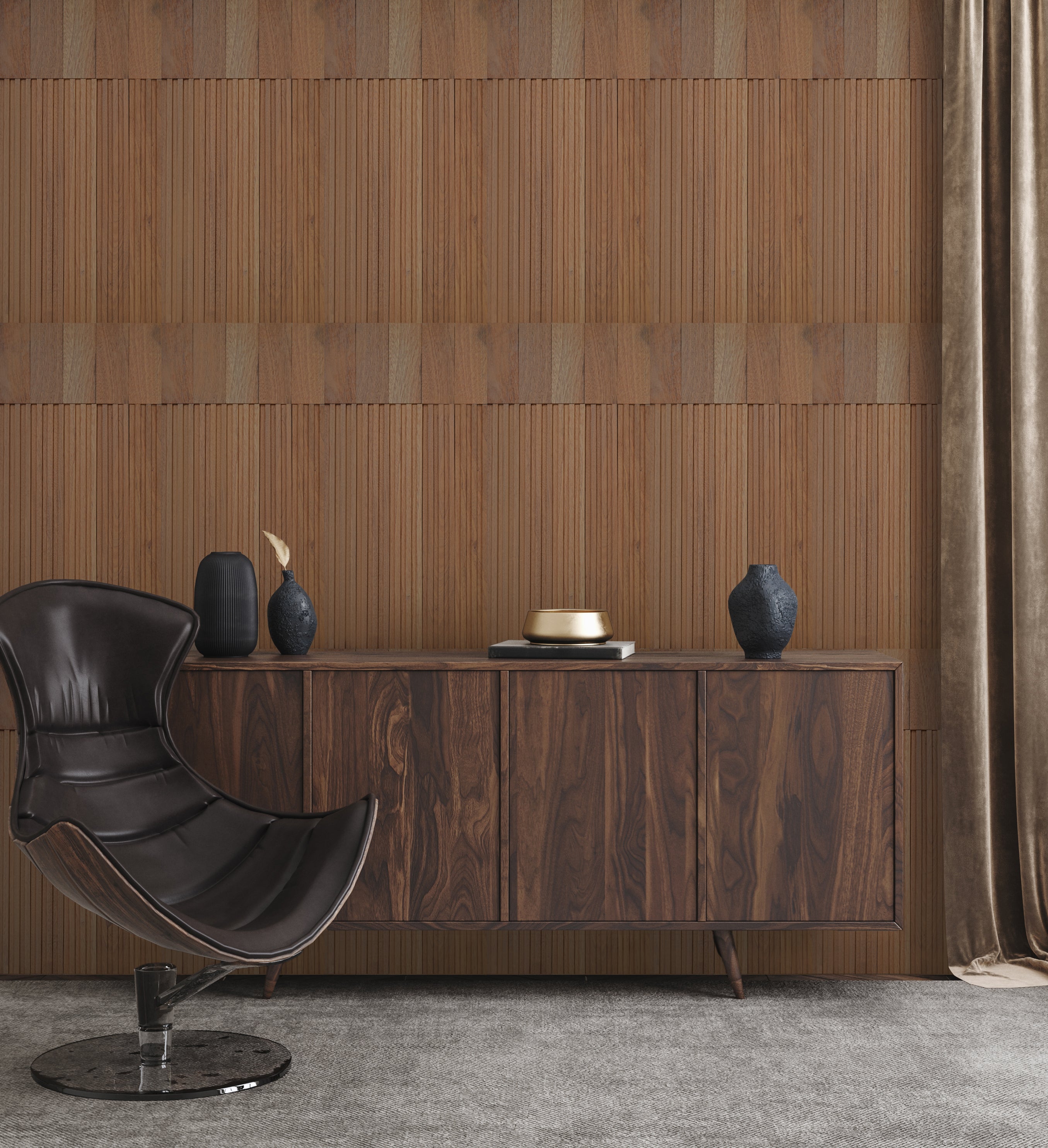 Wood Mosaic Panel | Silk Rosewood Wood Tile | 12×24”