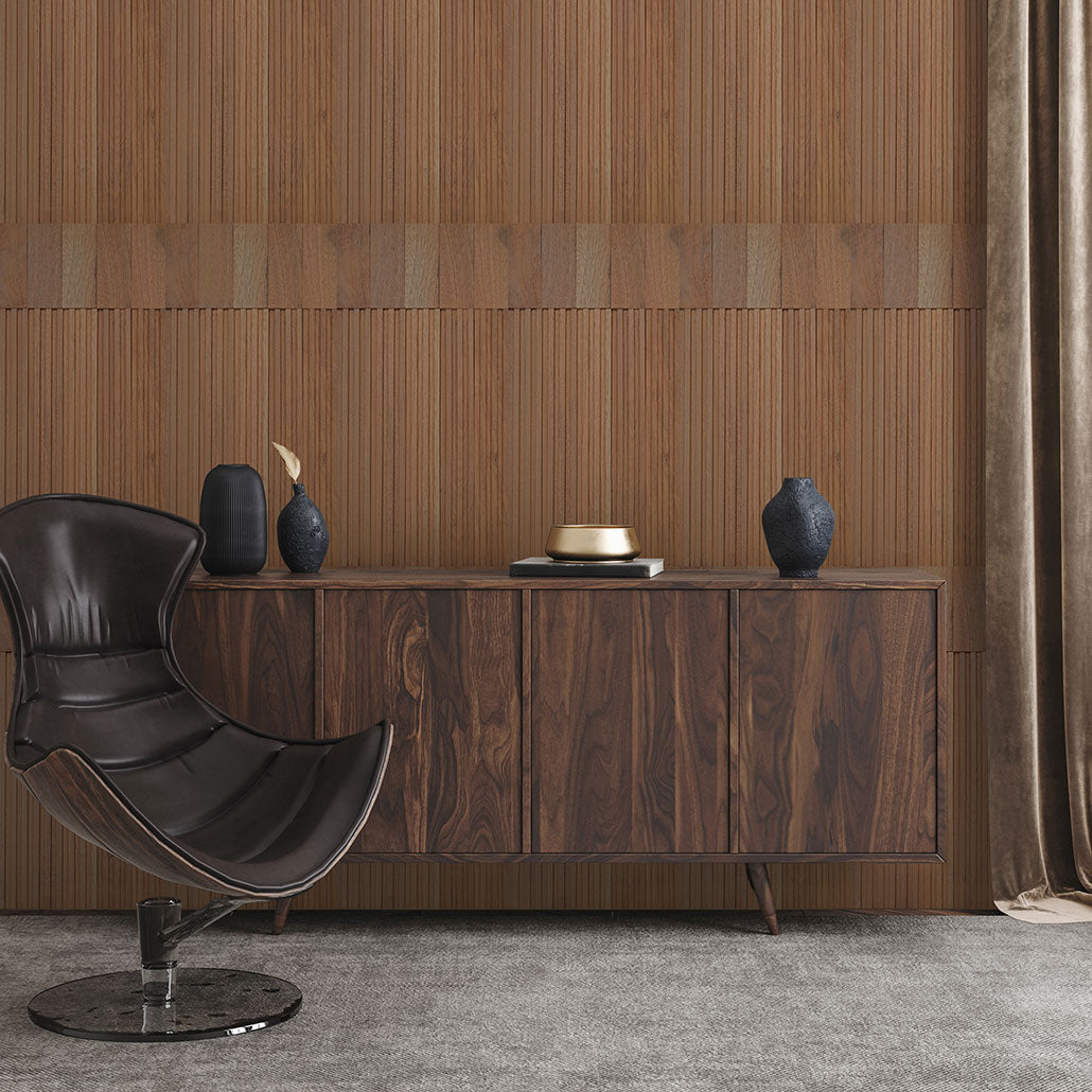 Wood Mosaic Panel | Silk Rosewood Wood Tile | 12×24”