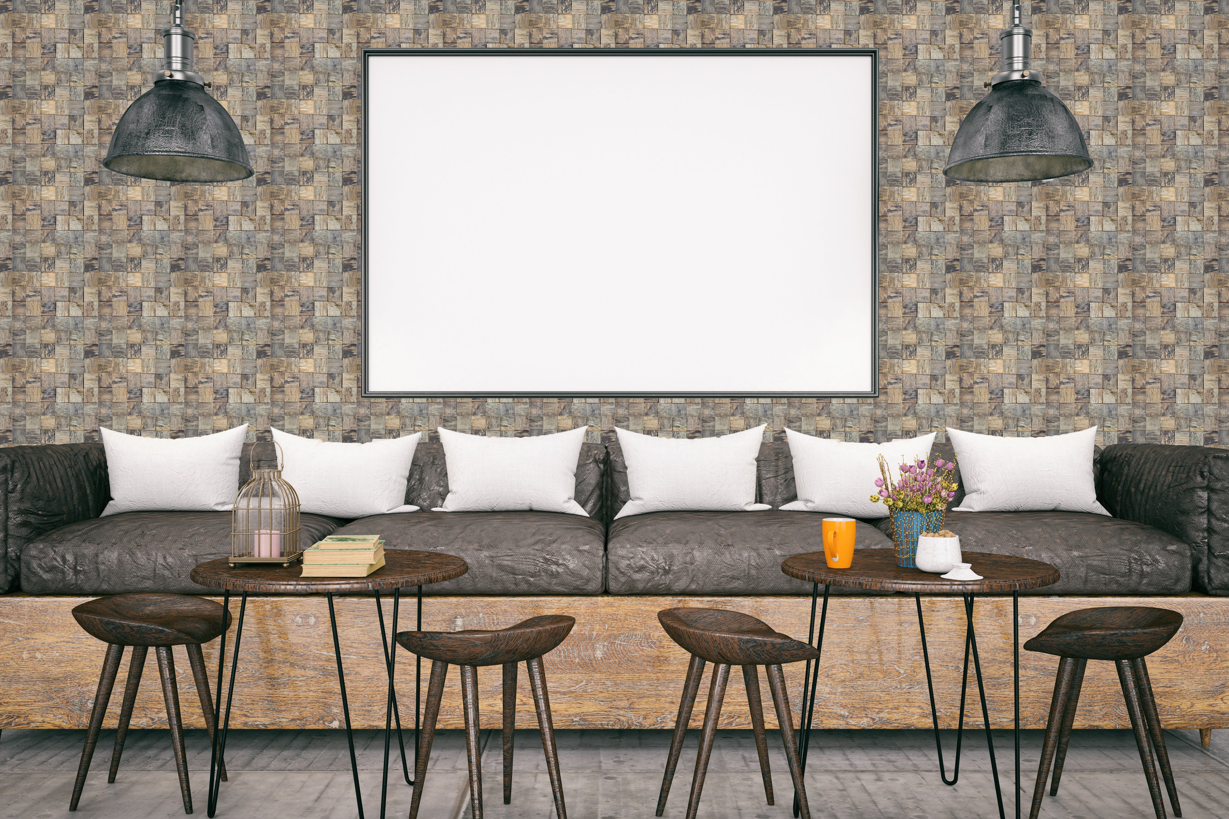 Wood Mosaic Panel | Marine Wood Tile | 12×12”