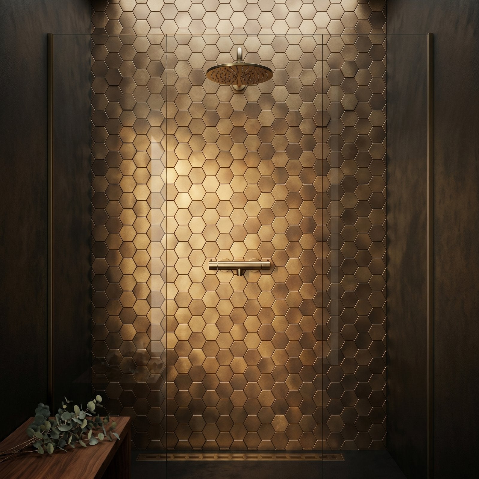 Peel and Stick Backsplash | Hexagon Gold | 11.5×11.34"