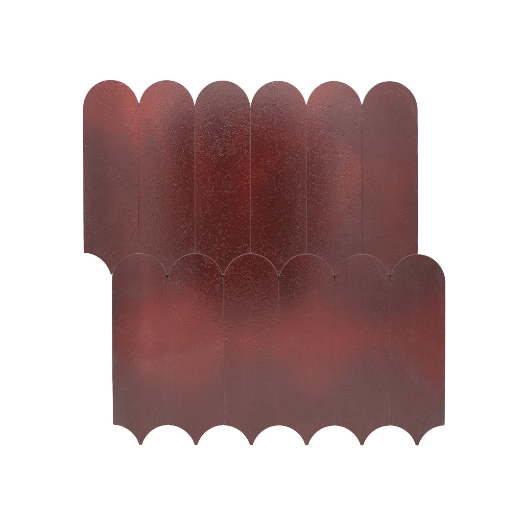 Peel and Stick Mosaic Tile | Arch Burgundy | 11.73×11.34 in | Metal