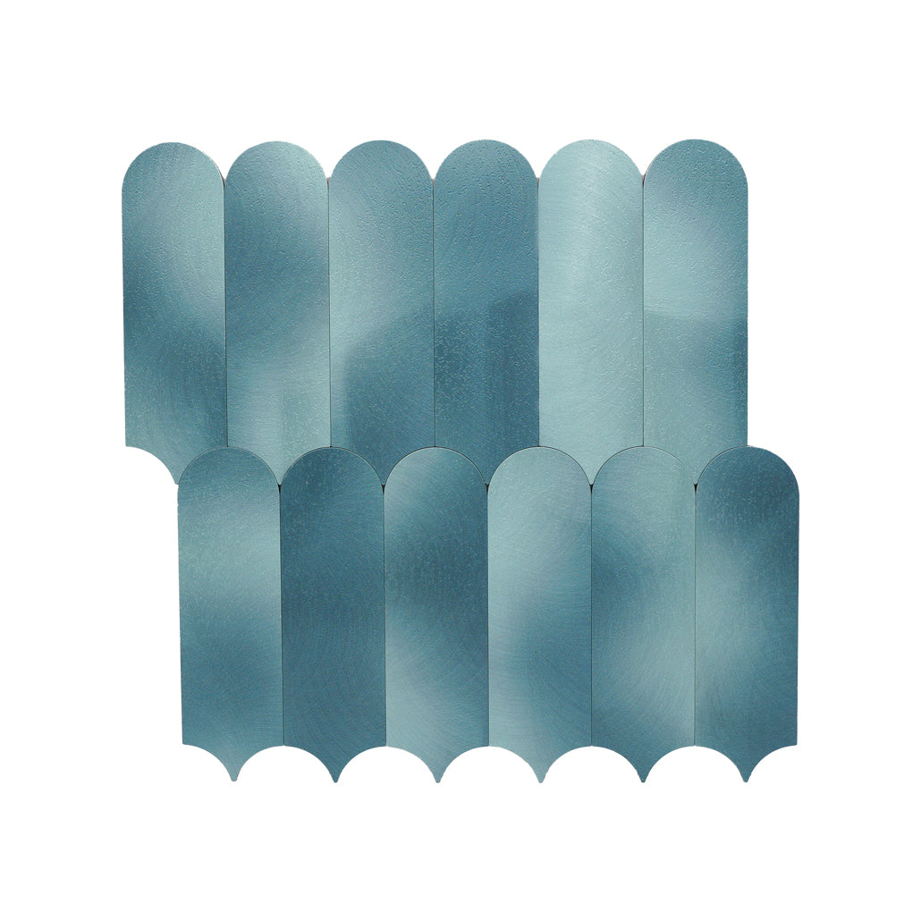 Peel and Stick Mosaic Tile | Arch Blue | 11.73×11.34 in | Metal