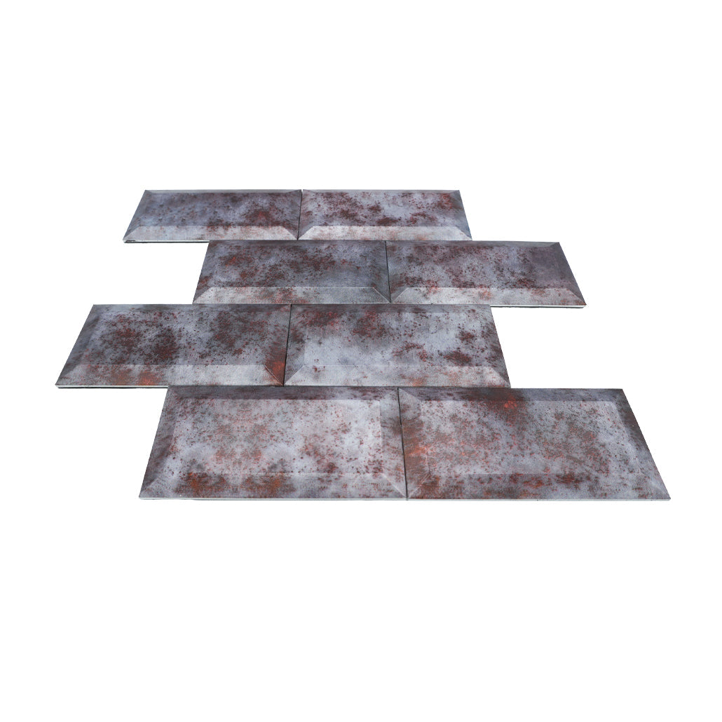 Peel and Stick Mosaic Tile | Subway 3D Gray | 12.01×12.01 in | Metal