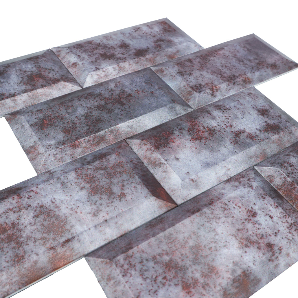 Peel and Stick Backsplash | Subway 3D Gray | 12.01×12.01"