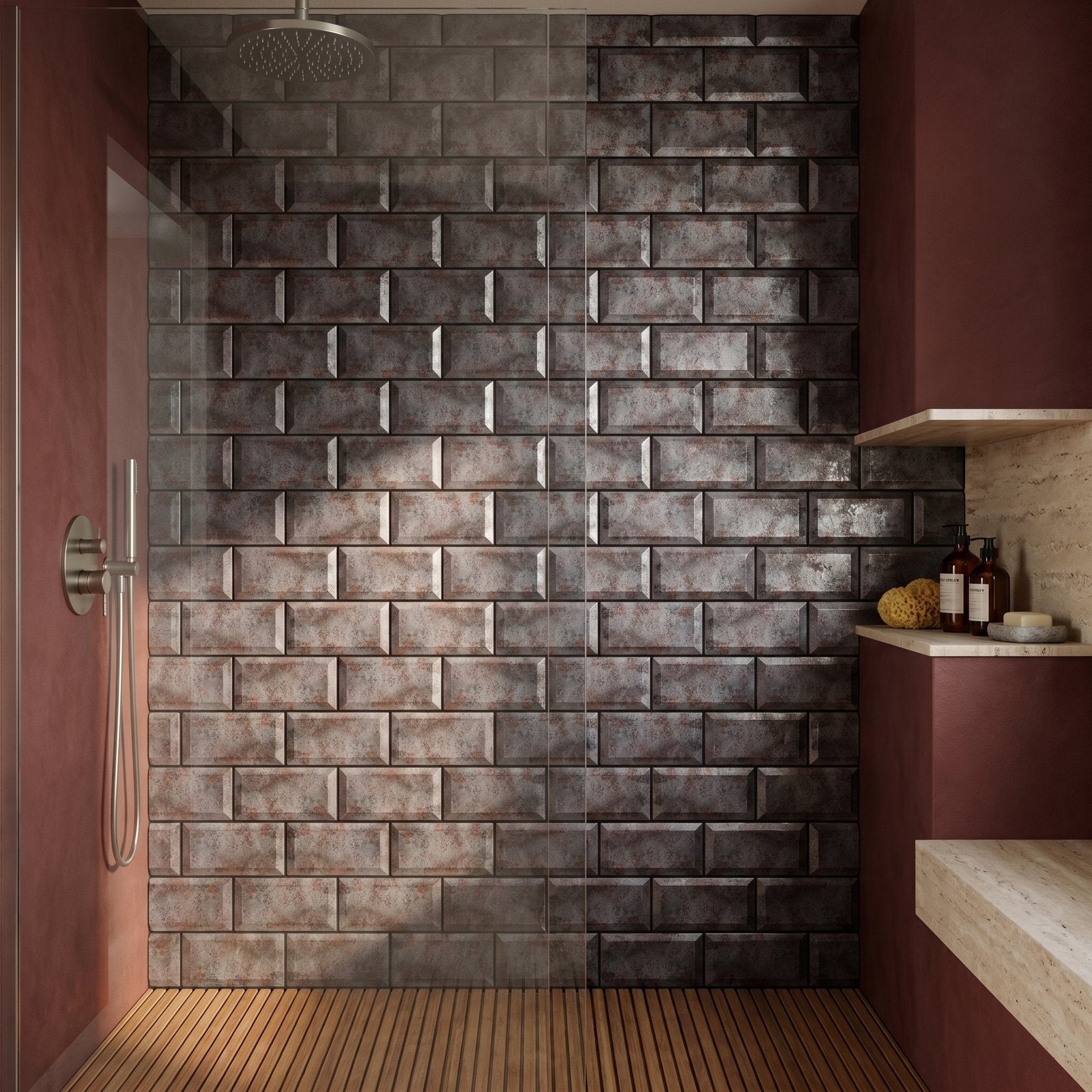 Peel and Stick Backsplash | Subway 3D Gray | 12.01×12.01"