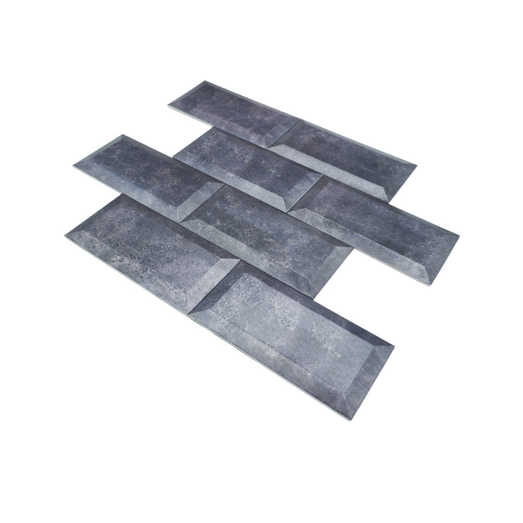 Peel and Stick Backsplash | Subway 3D Gray | 12.01×12.01"