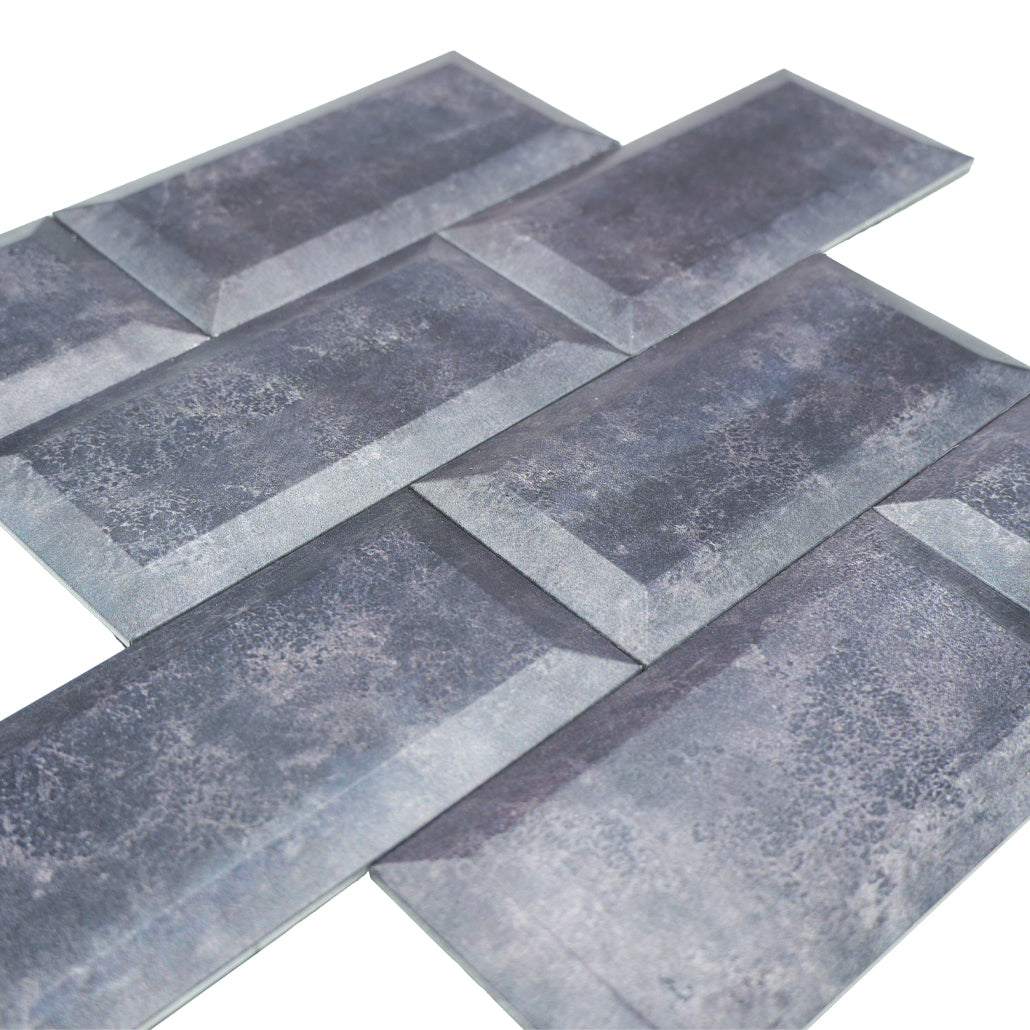 Peel and Stick Backsplash | Subway 3D Blue-Gray | 12.01×12.01"