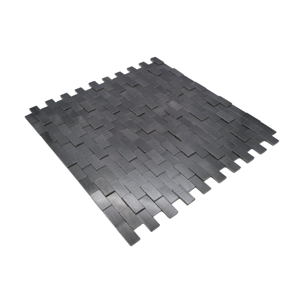 Peel and Stick Backsplash | Brick 3D Anthracite | 11.73×11.81"