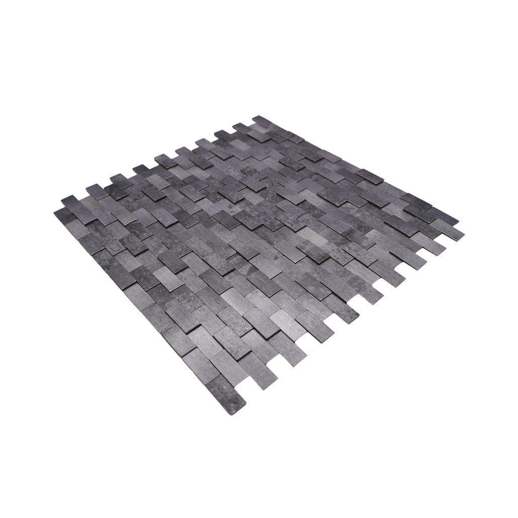 Peel and Stick Backsplash | Brick 3D Anthracite | 11.73×11.81"