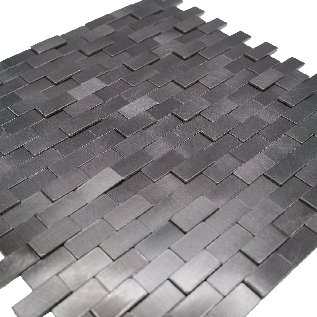 Peel and Stick Backsplash | Brick 3D Anthracite | 11.73×11.81"