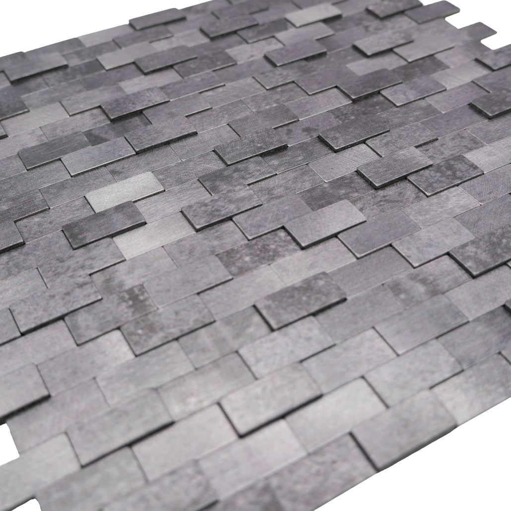 Peel and Stick Backsplash | Brick 3D Anthracite | 11.73×11.81"