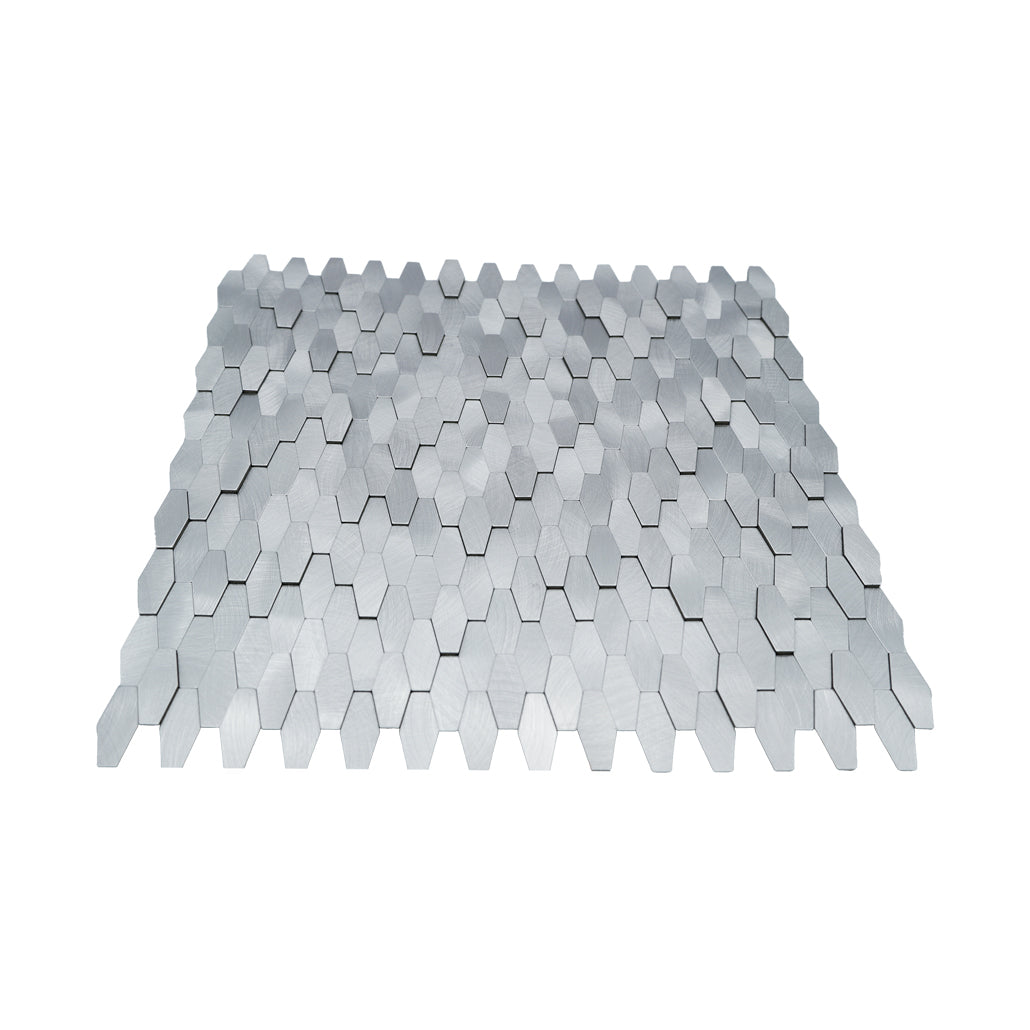 Peel and Stick Backsplash | Picket 3D Silver | 12.2×11.81"