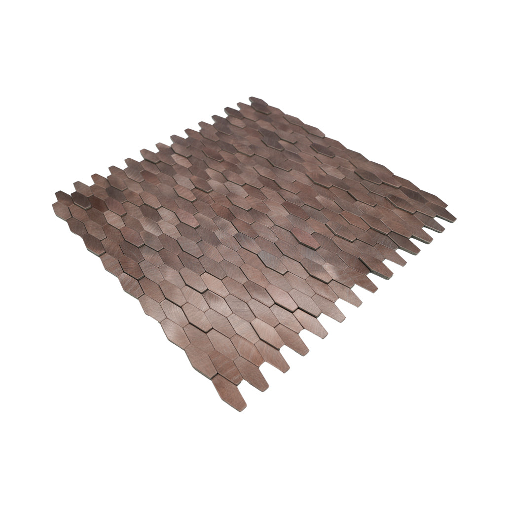 Peel and Stick Backsplash | Picket 3D Dark Copper | 12.2×11.81"