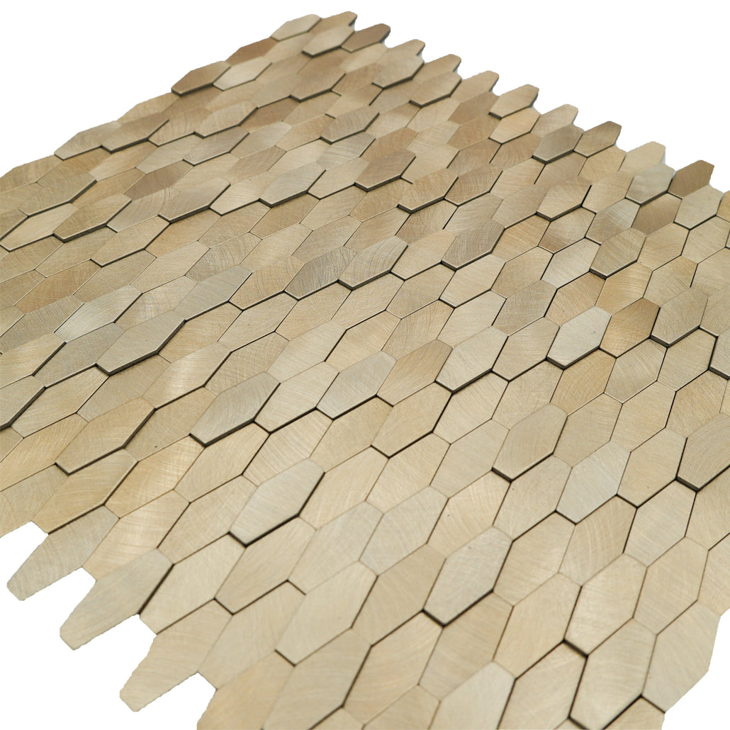 Peel and Stick Backsplash | Picket 3D Gold | 12.2×11.81"