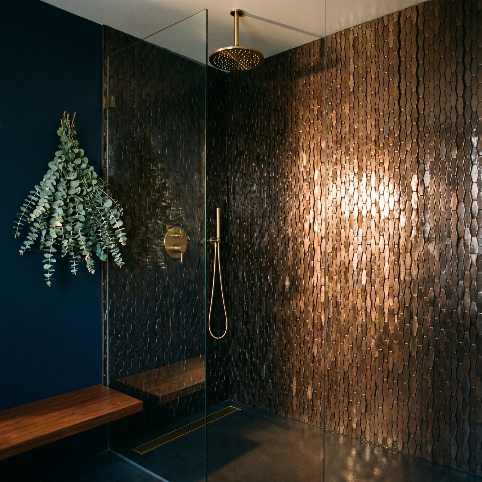 Peel and Stick Backsplash | Picket 3D Dark Copper | 12.2×11.81"