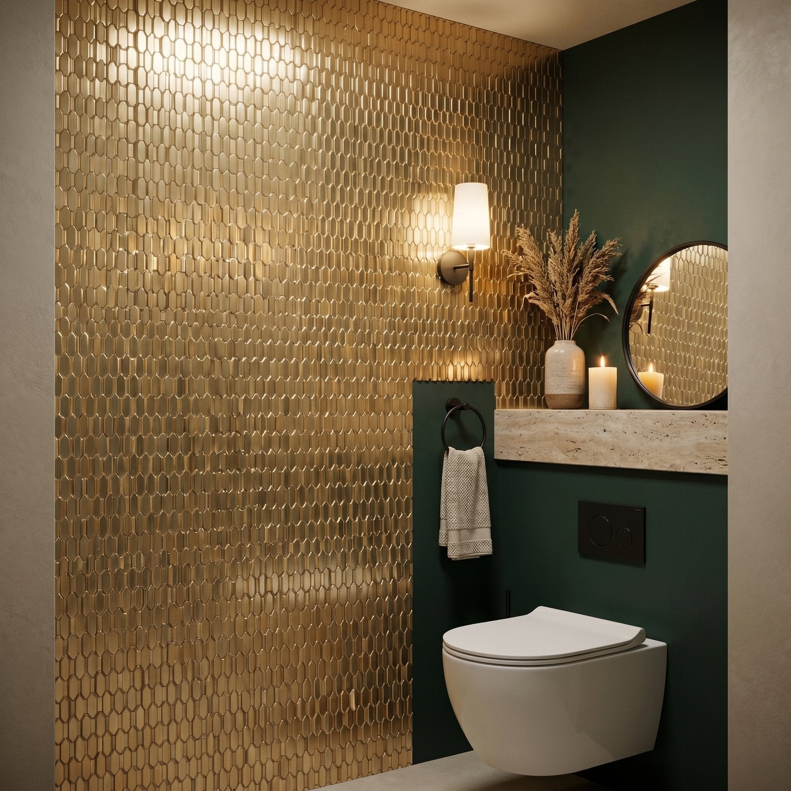 Peel and Stick Backsplash | Picket 3D Gold | 12.2×11.81"