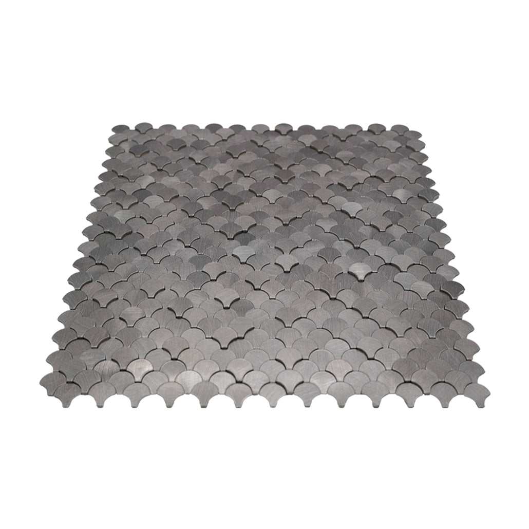 Peel and Stick Backsplash | Fish Scale 3D Anthracite | 11.73×11.34"