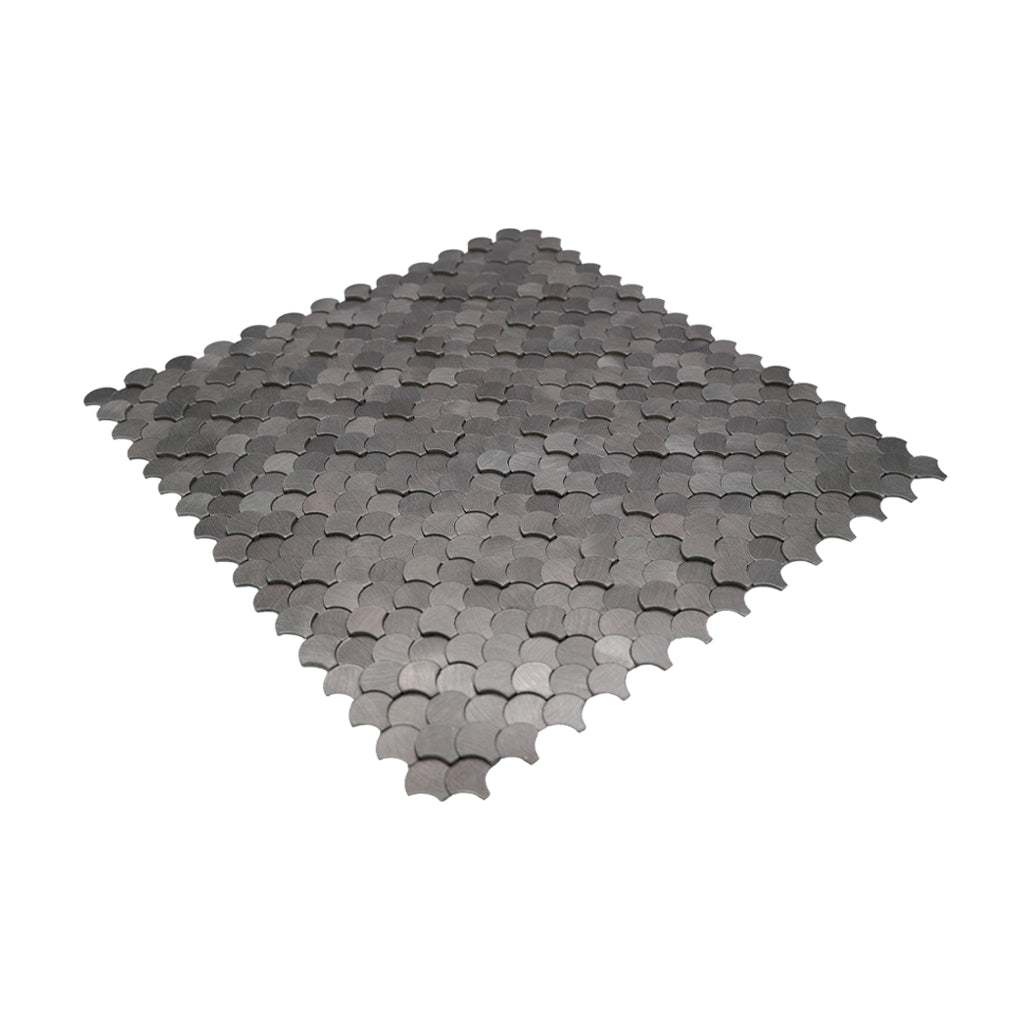 Peel and Stick Backsplash | Fish Scale 3D Anthracite | 11.73×11.34"