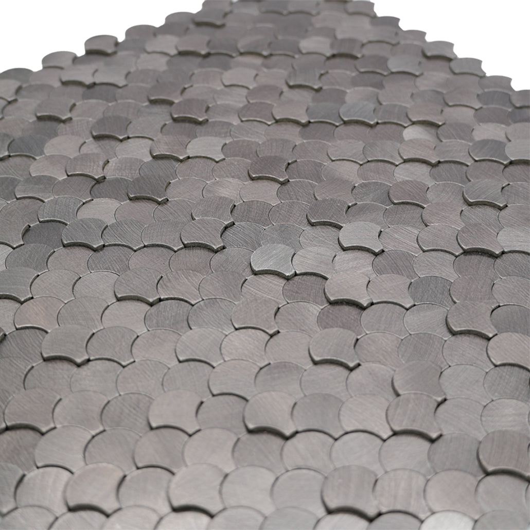 Peel and Stick Backsplash | Fish Scale 3D Anthracite | 11.73×11.34"