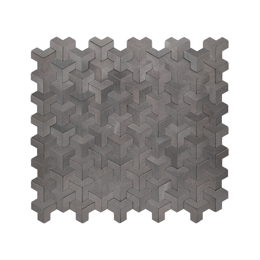 Peel and Stick Backsplash | Trifold 3D Anthracite | 11.02×11.93"