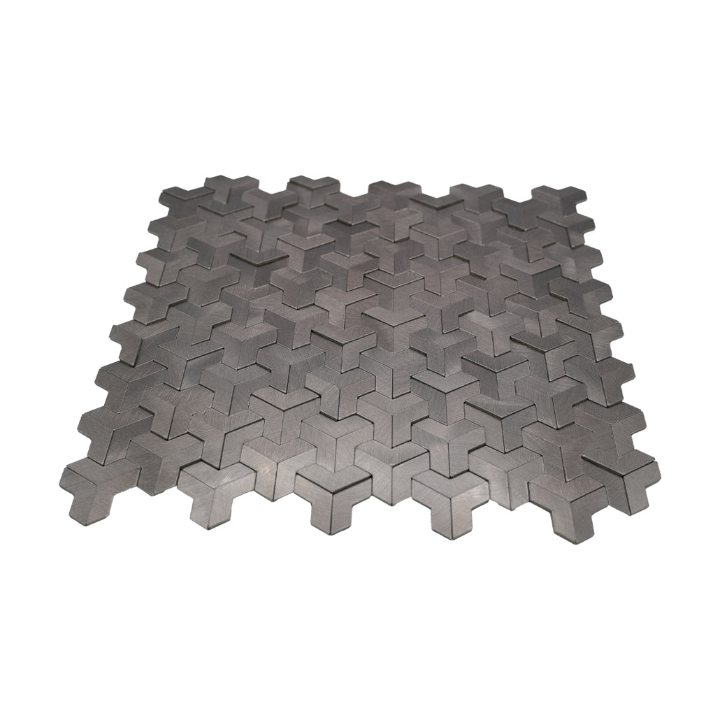 Peel and Stick Backsplash | Trifold 3D Anthracite | 11.02×11.93"