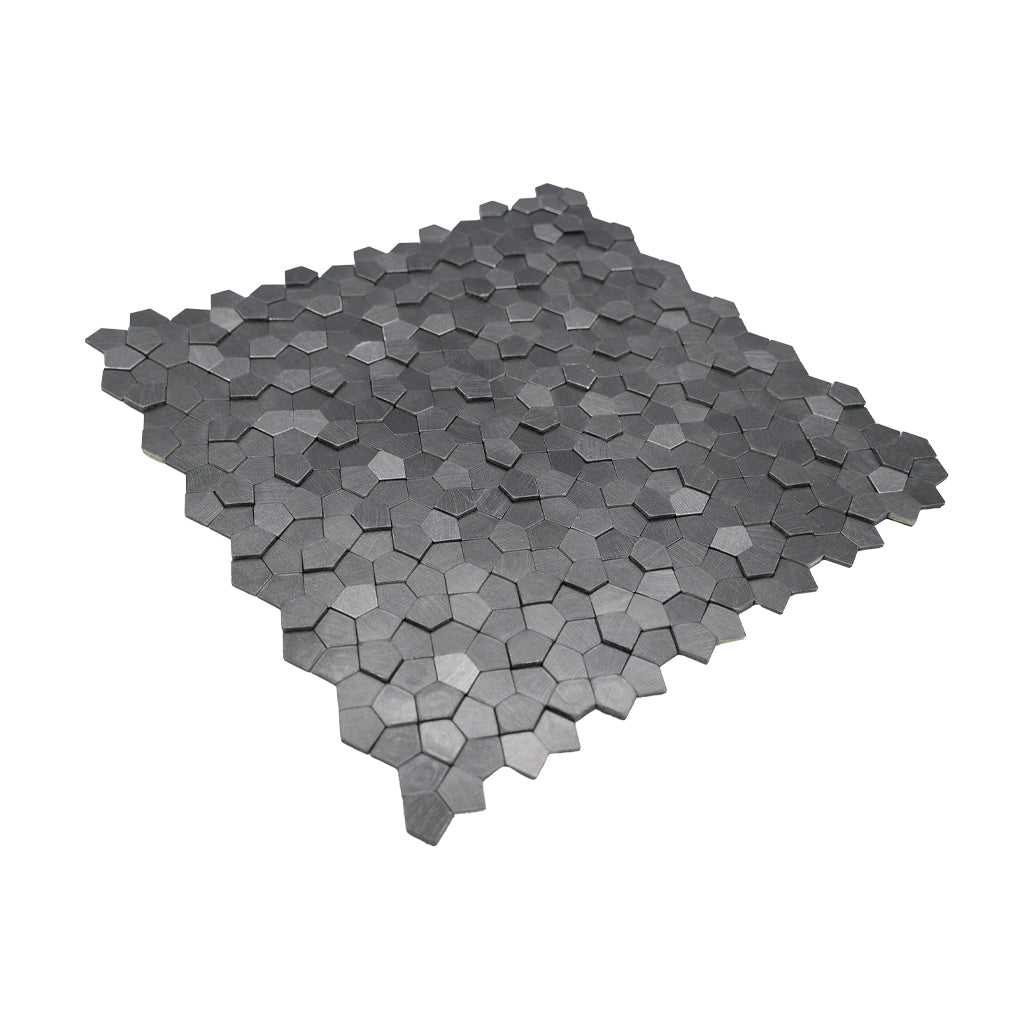 Peel and Stick Backsplash | Pentagon 3D Anthracite | 11.1×11.1"