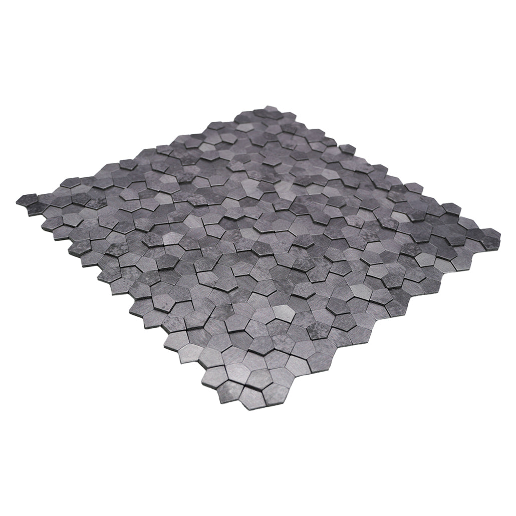 Peel and Stick Backsplash | Pentagon 3D Gray | 11.1×11.1"