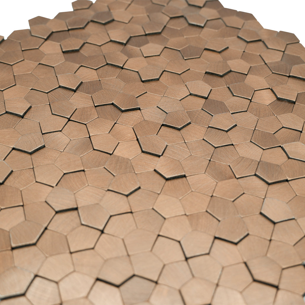 Peel and Stick Backsplash | Pentagon 3D Salmon | 11.1×11.1"