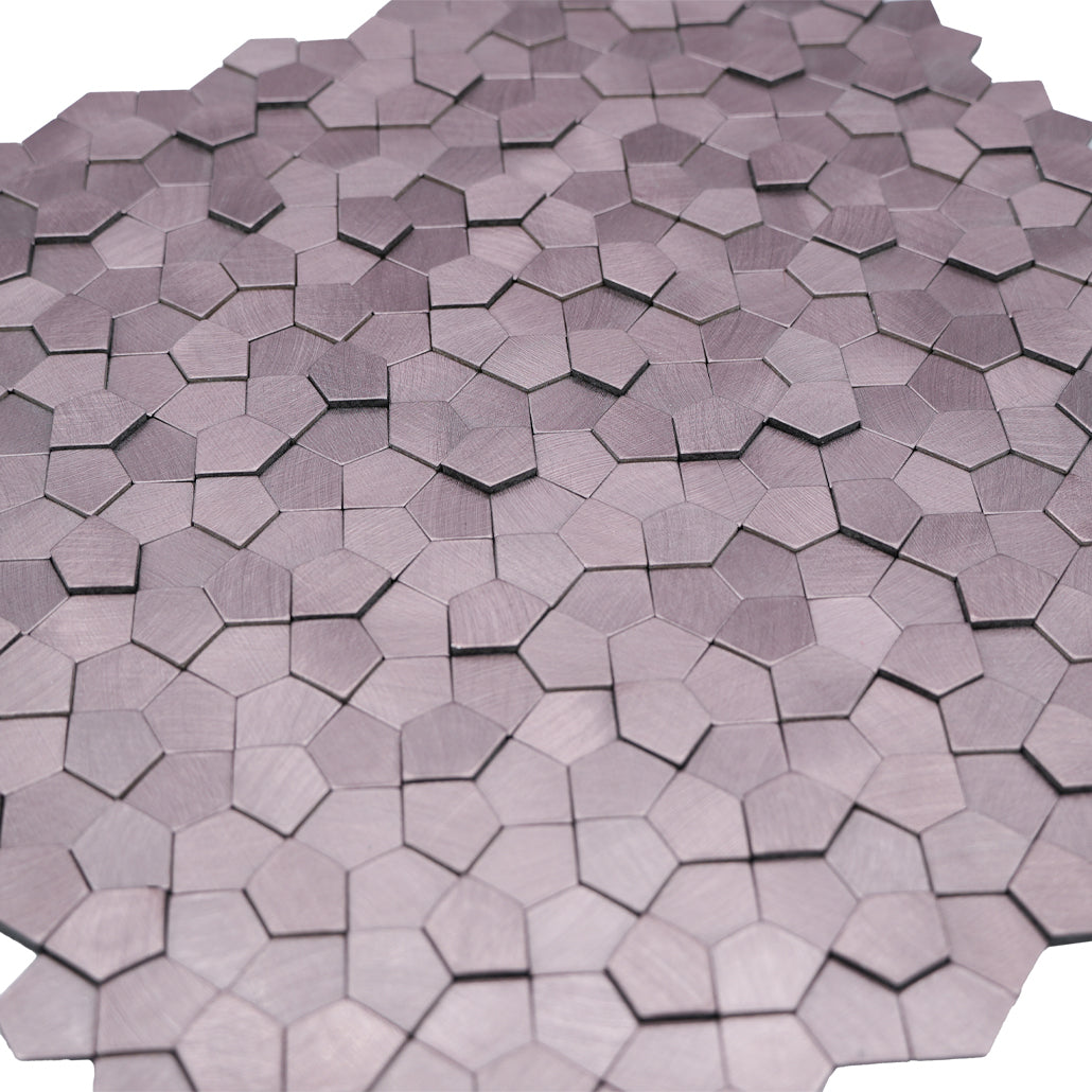 Peel and Stick Backsplash | Pentagon 3D Pink | 11.1×11.1"