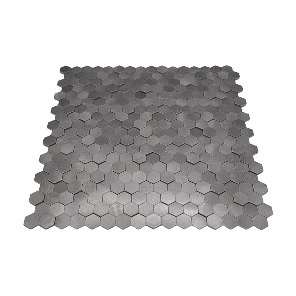 Peel and Stick Backsplash | Mini Hexagon 3D Anthracite | 11.73×12.09"