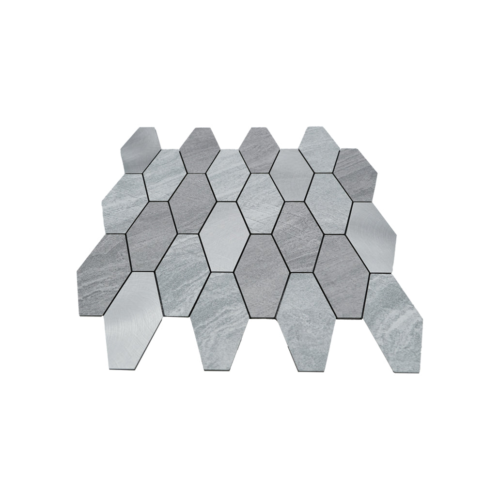 Peel and Stick Backsplash | Picket Silver | 11.81×11.81"