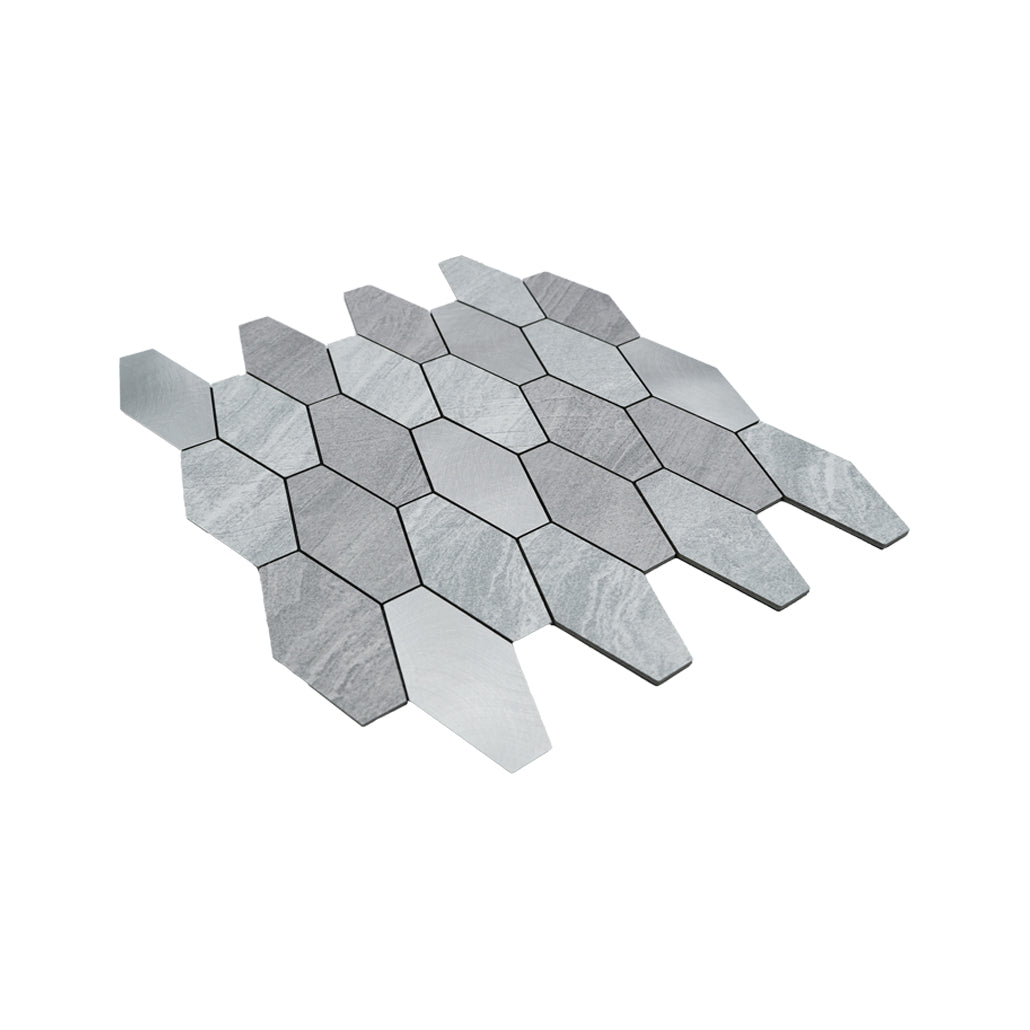 Peel and Stick Backsplash | Picket Silver | 11.81×11.81"