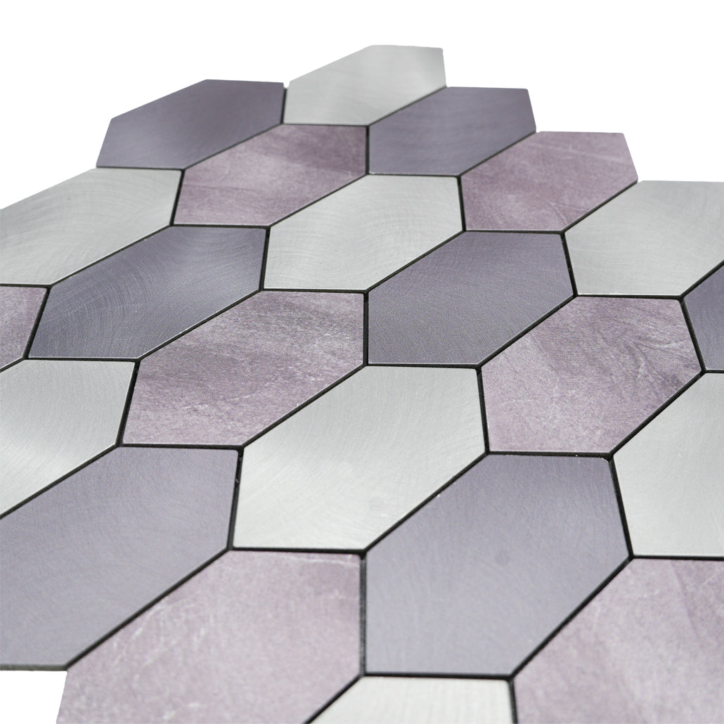 Peel and Stick Backsplash | Picket Mauve | 11.81×11.81"