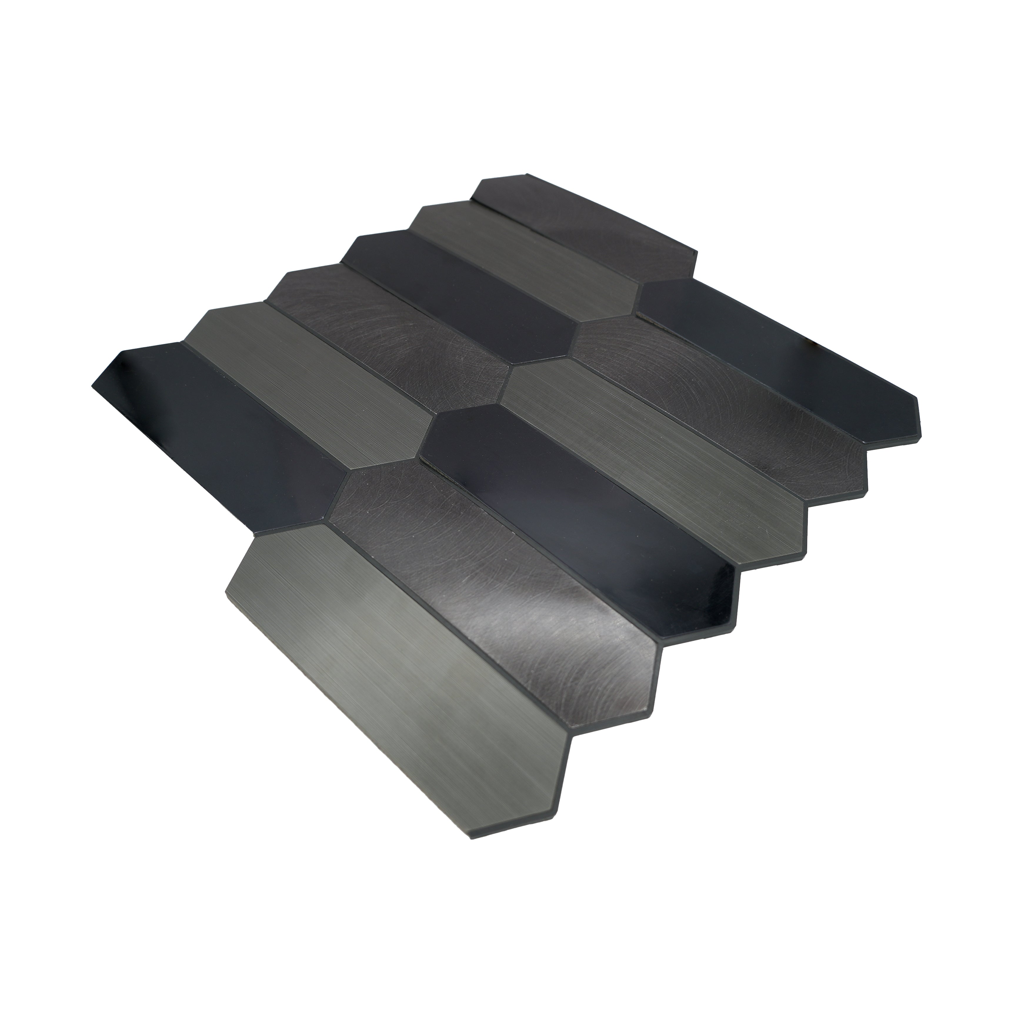 Peel and Stick Mosaic Tile | Picket Blue | 11.1×10.75 in | Metal