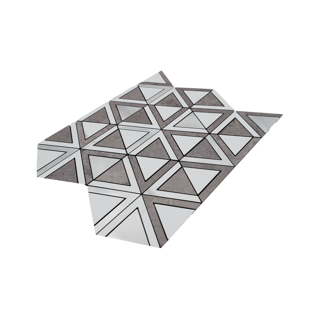 Peel and Stick Backsplash | Triangle Gray | 11.3×13.03"