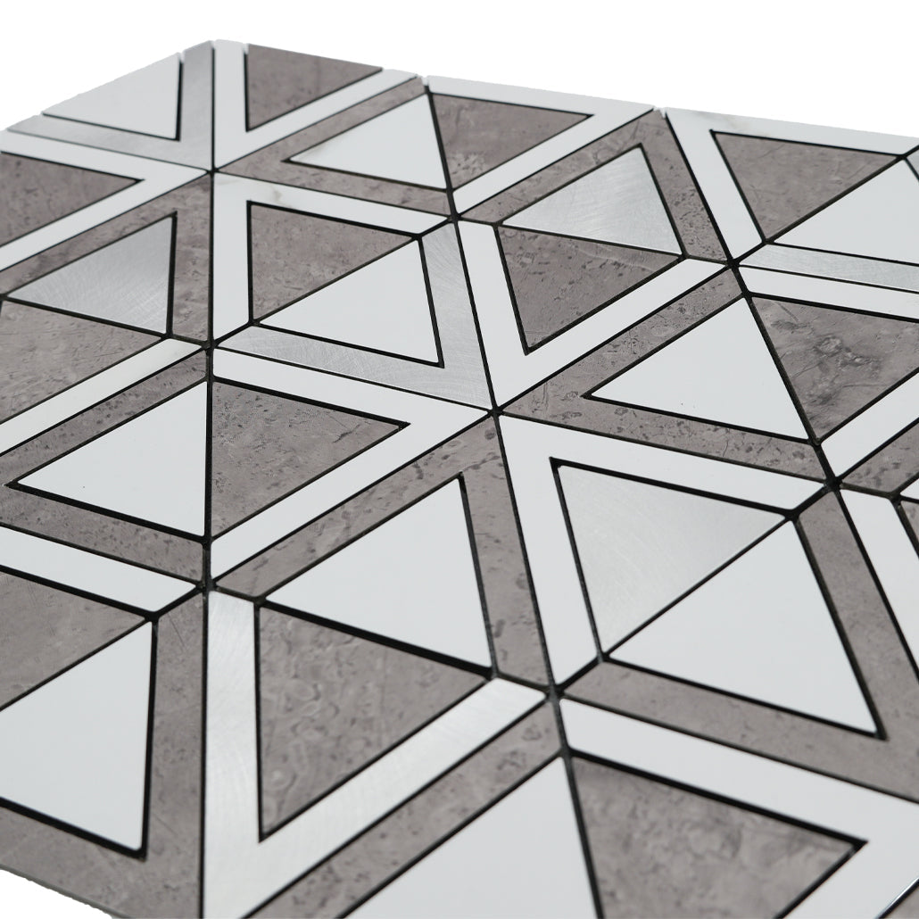 Peel and Stick Backsplash | Triangle Gray | 11.3×13.03"