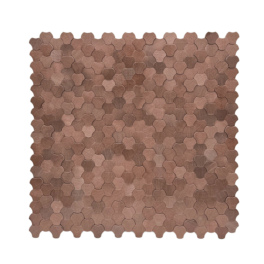 Peel and Stick Mosaic Tile | Trefoil 3D Copper | 12.01×11.65 in | Metal