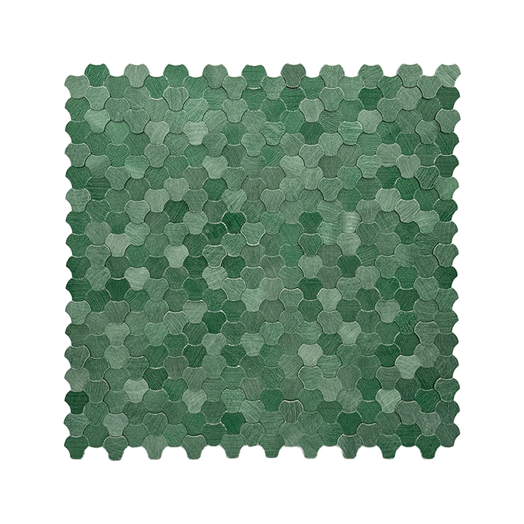Peel and Stick Backsplash | Trefoil 3D Dark Green | 12.01×11.65"