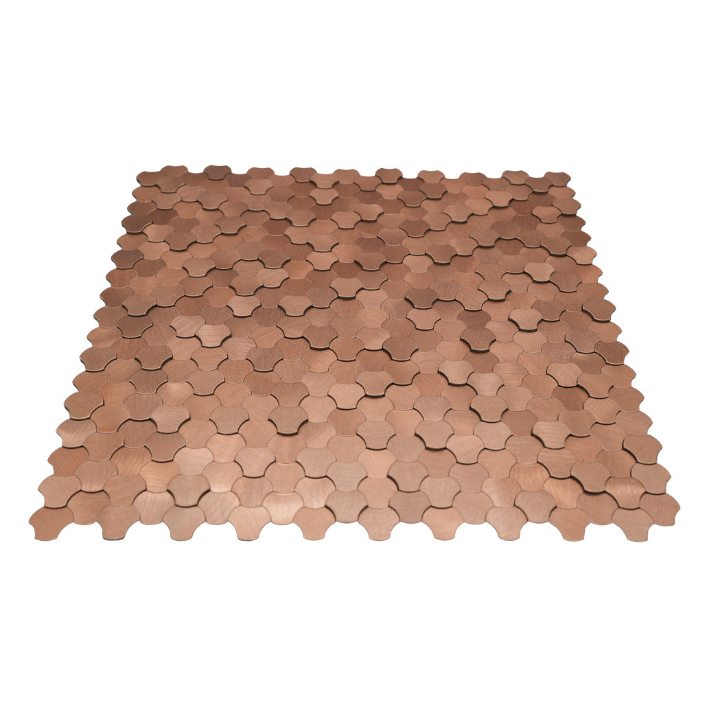 Peel and Stick Backsplash | Trefoil 3D Copper | 12.01×11.65"