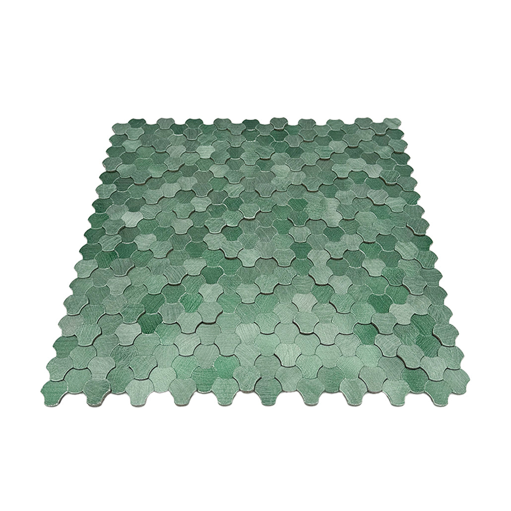 Peel and Stick Backsplash | Trefoil 3D Dark Green | 12.01×11.65"