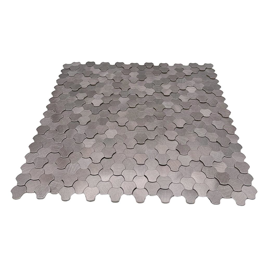 Peel and Stick Backsplash | Trefoil 3D Anthracite | 12.01×11.65"