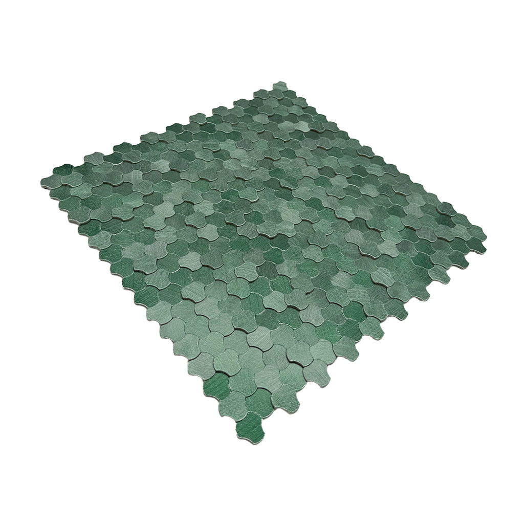 Peel and Stick Backsplash | Trefoil 3D Dark Green | 12.01×11.65"