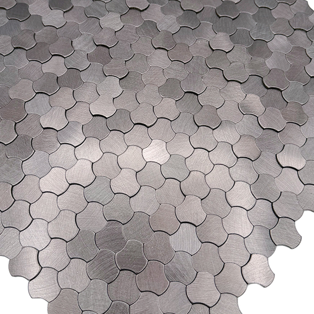 Peel and Stick Backsplash | Trefoil 3D Anthracite | 12.01×11.65"