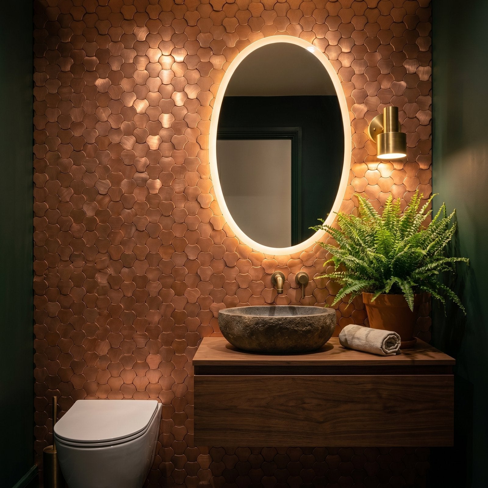 Peel and Stick Backsplash | Trefoil 3D Copper | 12.01×11.65"