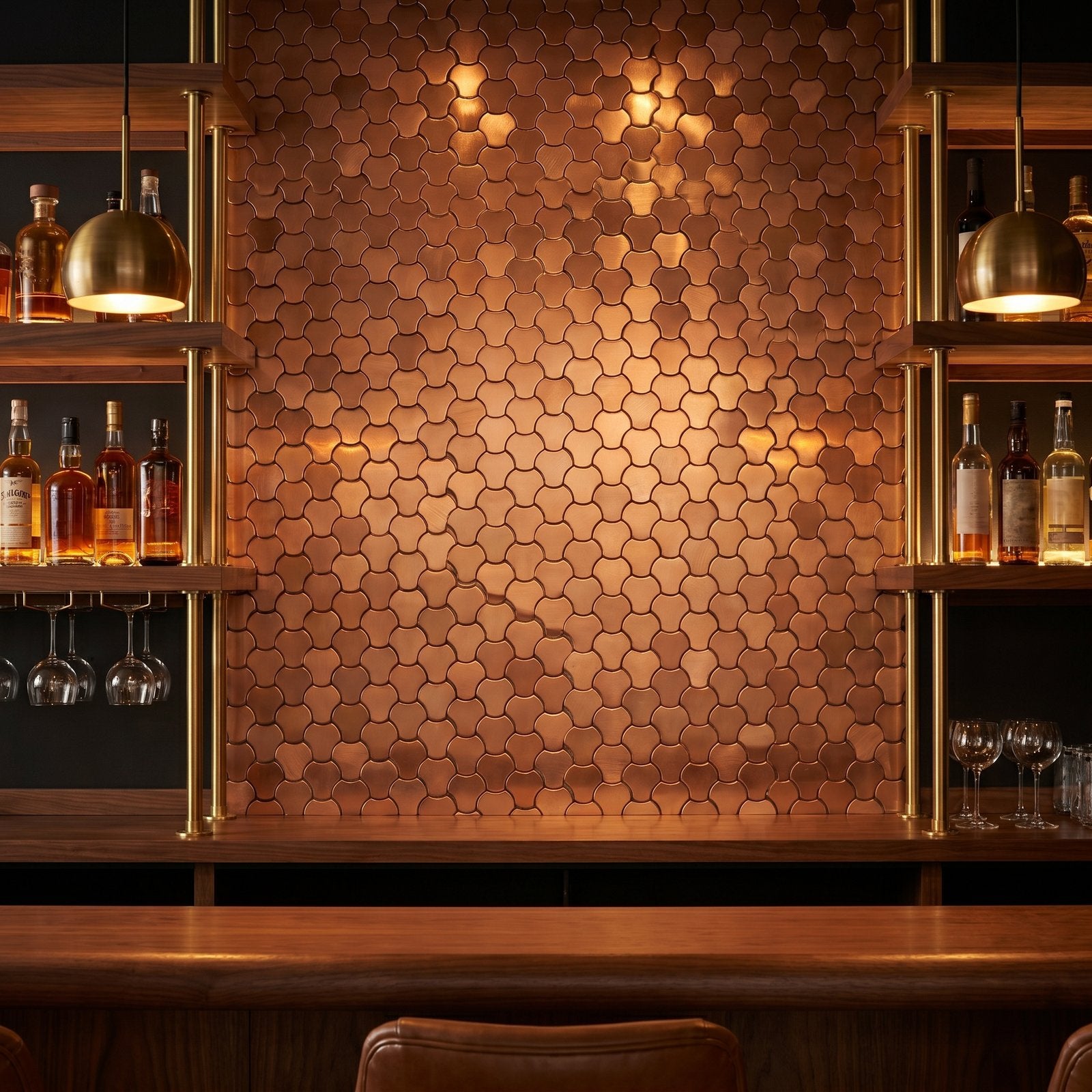 Peel and Stick Backsplash | Trefoil 3D Bronze | 12.01×11.65"