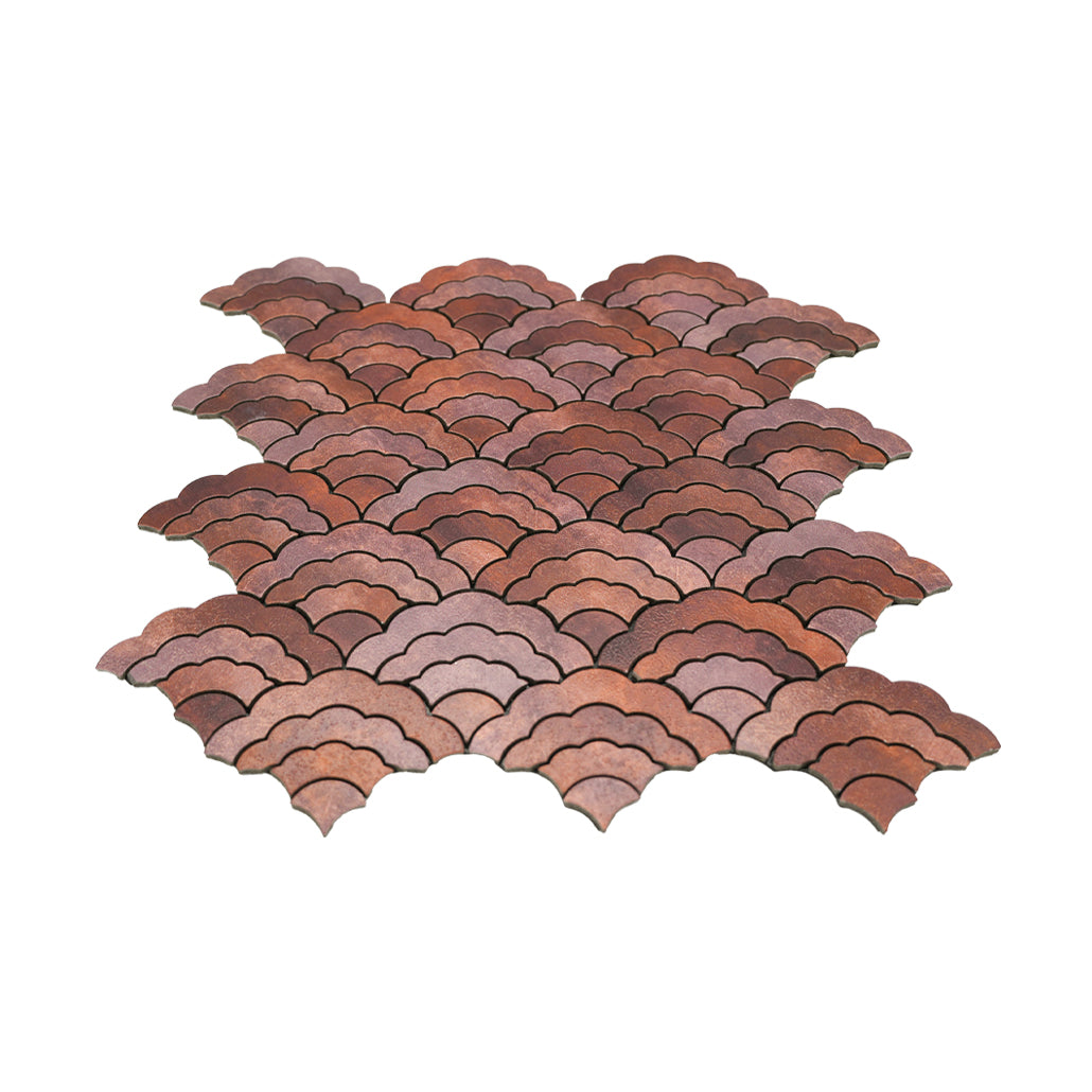 Peel and Stick Mosaic Tile | Fan Copper | 10.55×11.06 in | Metal