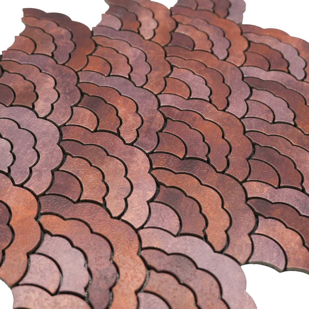 Peel and Stick Mosaic Tile | Fan Copper | 10.55×11.06 in | Metal