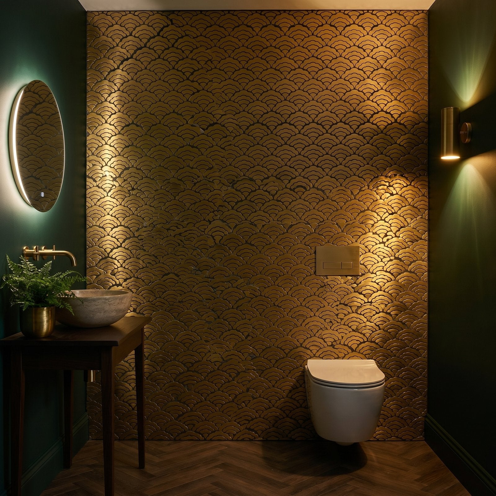 Peel and Stick Backsplash | Fan Gold | 10.55×11.06"