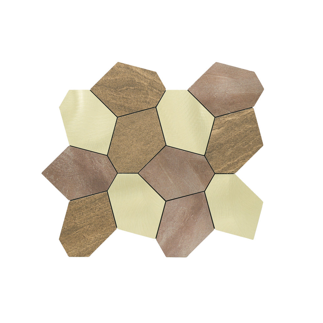Peel and Stick Backsplash | Polygon Gold | 11.81×10.31"